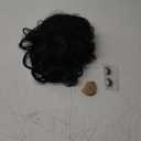 quickwig Short Body Wave Wig Glueless Short Wavy Bob Wigs Side Part Loose Wave Wigs for Women Shoulder Length Curly Synthetic Wig Lace Part Hair (Natural Black)