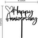 BEISHIDA Happy Aniversary Cake Topper Black Cake Decoration Company Anniversary Party Decoration for Wedding Anniversary Party for Men Women Cake Decorations Supplies