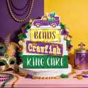 4 Pcs Mardi Gras Wooden Table Decorations Mardi Gras Centerpieces Table Decorations Rustic Tiered Tray Shelf Office Carnival Decor Home Party Supplies Decor