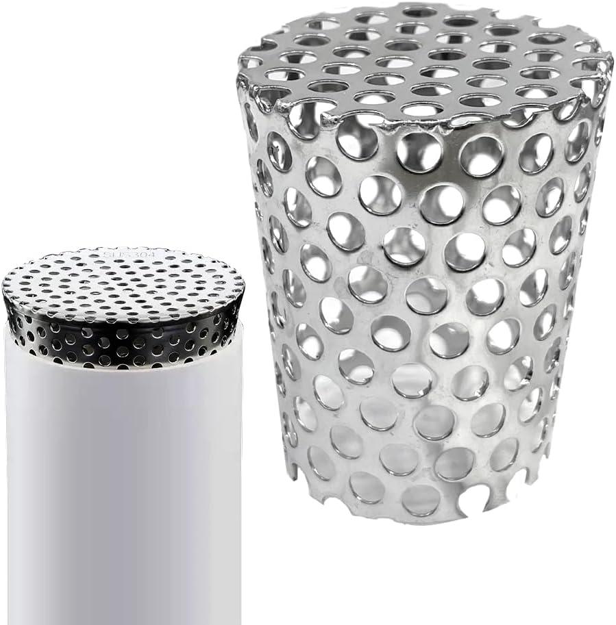 PVC Termination Drainage Exhaust Pipe Mesh Screen Vent Cover,41-50mm/1.64-2'' Inner Diameter Furnace&Roof 304 Stainless Steel Conical Multihole Vent Cap,Gutter Guard Filter Downspout Strainer