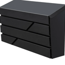 Wall Mount Mailbox for House Outside, Large Capacity Mailbox Drop Box, Galvanized Steel and Rust-Proof Metal Post Box, 15.74"x9.84"x4.33", Black, MD065