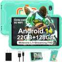 2025 Android 14 Tablet, 10 inch Tablets 22GB+128GB +1TB Expand, 8000mAh Octa-Core Tablet w/ Drop-proof Case, HD IPS Display, GPS, 5G WIFI, Split Screen,Widevine L1, for Adults and Kids -Metal Green