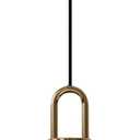 Brikey Brass Gold Pendant Light with Clear Glass, Ceiling Light for Bedside, Dining Table, Kitchen Island (7.8 Inch)