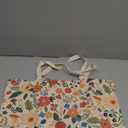 Aesthetic Tote Bag for Girls - with Magnetic Buckle and Zipper Inner Pocket for Women Lady Canvas Cotton Tote Bag (Full Flower)
