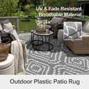 Wonnitar Outdoor Rugs 9x12 Waterproof Plastic Straw Rug, Large Outdoor Camping Rug for RV, Reversible Portable Outside Lightweight Area Rug for Backyard Balcony Beach Picnic, Grey