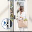 Veise Fingerprint Door Lock Set, Keyless Entry Door Lock, Front Handle Set, Electronic Keypad Deadbolt with Lever Handle, 2 Keys, Auto-Locking, One-time Codes, Easy to Install, Matte Black