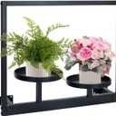 Black Metal Wall Plant Shelf Indoor Outdoor Multi-Tier Hanging Planter Stand Window Mounted Sturdy Display Shelf (2 pots 1 pcs)