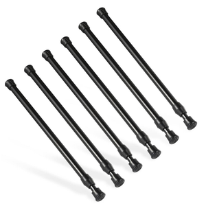 Tension Rod, Goowin Tension Rods for Windows, No Drilling Rustproof Spring Adjustable Tension Curtain Rod for Doors, Windows, Wardrobe Bars, Drying Support Rods (Black, 10-15.7 inch)