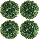 Hotop 4 Pcs 5 Inch Artificial Plant Topiary Ball 4 Layers Garden Spheres Boxwood Balls Artificial Topiaries Spheres Decorative Plants for Backyard, Balcony, Garden, Indoor Outdoor Decor(Green)