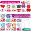 28 PCS Valentine's Day Cards Gifts for Kids with Stress Relief Squeeze Toys, Valentine's Day School Classroom Prizes, Valentine Exchange Gift, Kids Valentine Party Favors