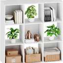 Sweetcrispy 9 Cube Storage Organizer - Open Cube Bookshelf with 5 Removable Back Panels, Display Storage Bookcase for Living Room, Bedroom, Entrance Hall, Home Office，36" L×11.6" W×36" H, White