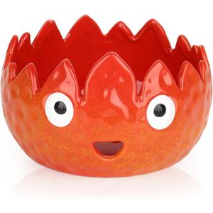 Katech Flame Yarn Bowl for Crocheting-Crochet Bowls Knitting Bowls-Cute Handmade Ceramic Flame Yarn Bowls-Ideal Crochet Gifts for Crocheters Knitter (Red)