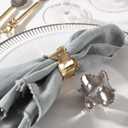 Saro Lifestyle Classic Design Napkin Rings (Set of 4), Silver, Set of 4