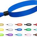 100 Colored, Lightweight Disposable Wristbands - Concert, Club & Event Entrance (Blue)