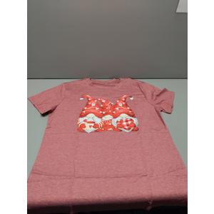 CQF Women Valentines Day Shirts Cute Gnome Love Heart T-Shirt Casual Lover Wife Day Tee Tops, Size L