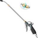 JASTIND High Pressure Air Blower Gun, 19-28 Inch Extension Long Air Nozzle Blow Gun with Rubber Grip & Quick Plug, Heavy Duty Industrial Air Blow Gun Pneumatic Tool for Air Compressor Attachments (Gray)