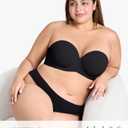 YANDW Strapless Minimizer Bra for Large Breasts Plus Size Full Coverage Padded Convertible Bras with Underwire Support (Black)