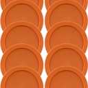 Replacement Lids for Pyrex 2-Cup Glass Food Storage Container Bowls, 5-Inch Plastic Round Lids Covers fits Pyrex 7200-PC, Airtight & Leakproof (10-Pack, Orange)