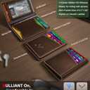 BULLIANT Men Wallet,Top Grain Leather Slim Wallet Magnetic Closure Simplifed Bill Folder RFID Blocking 11Cards