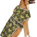 Dog Raincoat for Large Dogs Waterproof Jacket Hooded Rain Coats with Reflective Strips Leash Hole & Poncho Adjustable Fit (CamoDuck,XXL)