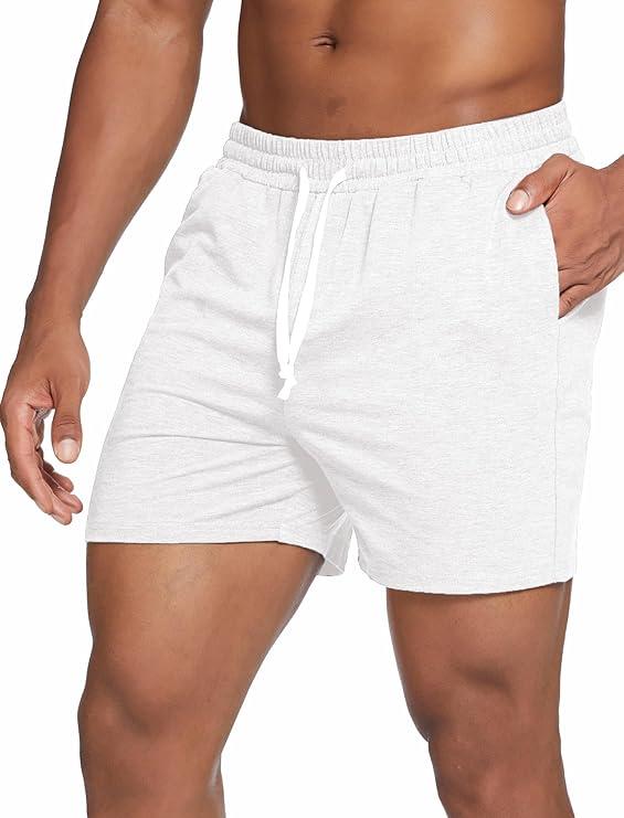 Deyeek 5.5 Inch Mens Pajama Shorts Sleep Cotton Lounge PJ Lightweight Elastic Waist Drawstring Nightwear Bottom with Pockets, XL