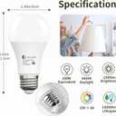 Evelor 24-Packs A19 LED Light Bulbs,100 Watt Equivalent Daylight 5000K Bright Bulbs Efficient 13W,1500 Lumens E26 Base, Non-Dimmable, 15000-Hour Lifespan for Bedroom, Living Room, Office