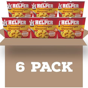 Hamburger Helper Cheeseburger Macaroni Microwave Cup (2 oz - 24 Pack) No Artificial Flavors, Ready in 4 Minutes, Quick Meals for Midweek Dinners, Busy Evenings & Families On-the-Go, Best By: 06/18/2026