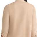 Kasper Women's Shimmer Knit Three Quarter Sleeve Cardigan (Beige, XS)