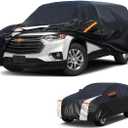 Large SUV Car Cover for Chevrolet Traverse 2009-2025 100% Waterproof All Weather, Heavy Duty Outdoor Full Exterior Covers Rain Sun Wind UV Protection. (Chevy Traverse 2009-2005+Towel+Storage Bag)