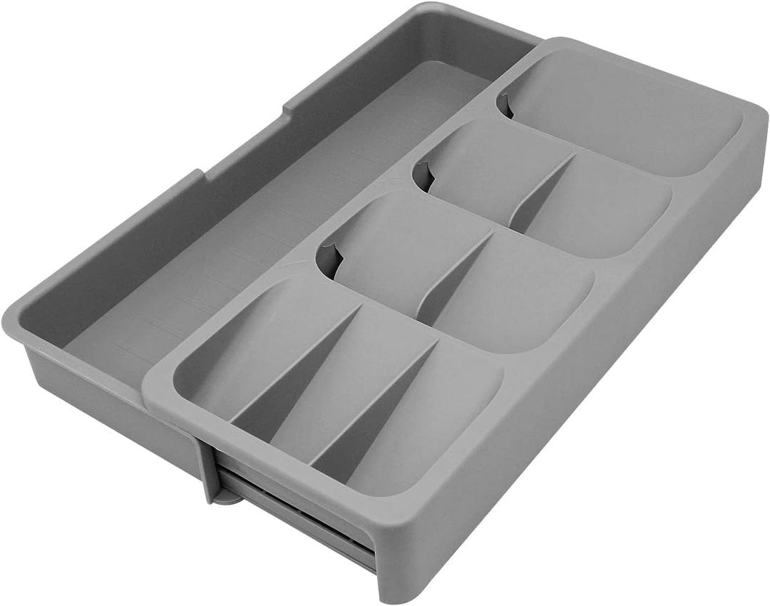 EOOXEKFX Weiliya UNRRZLCA Kitchen Drawer Organizer Tray,Drawer Organiser,Cutlery Tray,Expandable Utensil Tray for Kitchen,Compact Plastic Storage Organisation for Spoons
