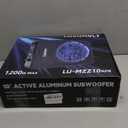 1200W 10" Car Subwoofer, Slim Under Seat Powered Subwoofer and Amp Package, High/Low Level Input, Car/Truck Audio Sub Built-in Amplifier amp Combo Package, with Blue LED Light