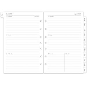 2025-2026 Weekly & Monthly Planner Refill, Planner Inserts with Monthly Tabs, Size 4, 5.5"x8.5", July 2025 - June 2026, 7-Hole Punched,Set of 2