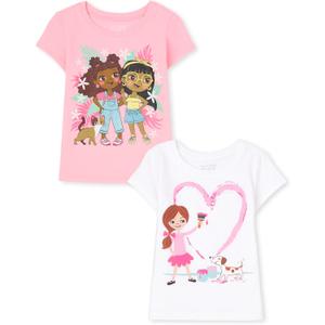 The Children's Place Boys' Birthday Dude Graphic Tee (5T, Girl Painting/Cat Flowers)