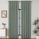 Gwine Sage Green Extra Long Curtains 120 Inch Length 2 Panels Set, Light Filtering Soft Faux Linen Textured Drapes for Living Room Bedroom, Solid Rod Pocket Window Curtains, Each 50Wx120L, 2PCS, 10ft