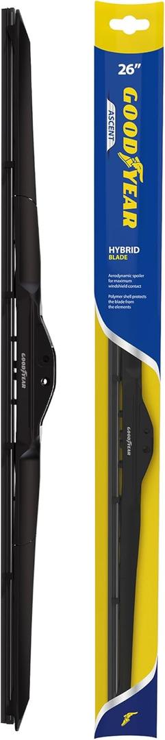Goodyear Ascent 26" Hybrid Windshield Wiper Blade, Replacement Hybrid Windshield Wiper Blade with Universal Adaptor, Pack of 1