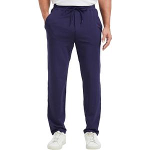 netdraw Men's Ultra Cozy Viscose Bamboo Sweatpants Cotton Lounge Casual Jogger Tapered Pants (X-Large, Navy)