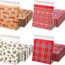 Yexiya 60 Pcs Christmas Bubble Mailers 8.3 x 9.3 Inch Christmas Padded Envelopes Self Adhesive Shipping Bags Holiday Mailing Envelopes Waterproof Postal Bag for Xmas Mailing Packaging (Vintage Style)
