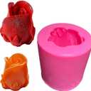 Rose Bloom Flower Soap Silicone Mold, 3D Flowers Handmade DIY Candy Melt Mold, Chocolate Cookie Making Tools, Christmas Cake Candles Resin Moulds, Christmas Party Decoration Gift for Oven Cupcake