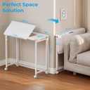 GreenForest Small Folding Desk with Wheels, 31.5 inch Tiltable Tabletop