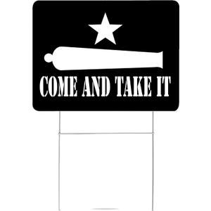 Come Take It Gonzalez Texas Flag Yard Sign Double Sided With Stake Large 17 Inch By 13 Inch for Military Veteran Patriotic