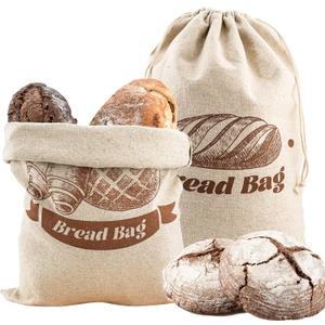 Mellbree Bread Bags for Homemade Bread, 2-Pack 100% Linen Thicken Sourdough Bread Bags 17.5 ×11.5 Inchs for Homemade Bread, Heavy Duty Pure Natural Linen Fabric and Drawstring Design, AC