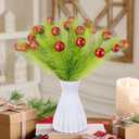 Redriver 12pcs Christmas Tree Picks Topper Decoration, 17'' Curly Christmas Tree Filler Branches, Funny Xmas Elf Tree Ornaments Decor for Holiday Wreaths Vases DIY Crafts