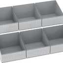 DIMJ Closet Storage Bins 6 Pack - Fabric Storage Baskets for Shelves, Collapsible Clothes Organizers with Handles, Trapezoid Shelf Organization Storage Cubes for Purse, Toys, Books, Towel, Socks (6 Bins 11.4"x11.4"x7.8", Blended Gray)