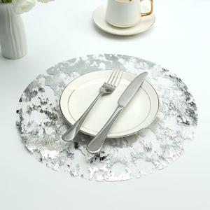 Disposable Silver Placemats Set of 100 Silver Doilies Charger Round Metallic Glitter Foil Pressed Dining Table Decoration Centerpieces for Party Wedding Birthday