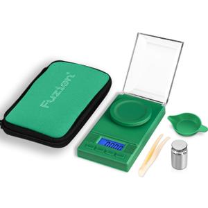 Fuzion Milligram Scale 50g/ 0.001g, Portable mg Scale with LCD Backlit, Tare, Digital Jewelry Scale, Microgram Scale for Powder, Gold, Gem, Reloading, Batteries Included (Green)