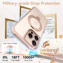 360 Spin Magnetic Stand (Pro-Version) for iPhone 16 Pro Case (Compatible with MagSafe) [Military Drop Protection] Matte Translucent Shockproof Protective Phone Case 6.3'', Desert Titanium