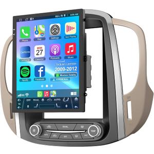 4G+64G Car Radio for Buick Lacrosse Upgrade 2009 2010 2011 2012 Stereo, with Wireless Carplay Android Auto, GPS Navigation, FM/RDS Bluetooth SWC Radio, 9.7 Inch Touch Screen Head Unit, Camera