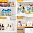 Hudgan 12 Pack Pantry Storage Bins for Kitchen Cabinet, Clear Plastic Organizer Bins for Bathroom, Pantry Organizer Containers for Home Edit, Drawer, Under Sink, Fridge