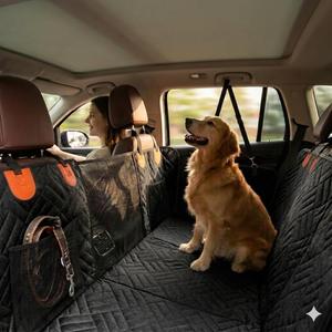 Heavy Duty No-Needle Waterproof Dog Car Seat Cover with 6mm Honeycomb Platform, Lotus-Effect Waterproof Pet Hammock for Trucks SUVs, Premium Non-Slip Dog Seat Protector