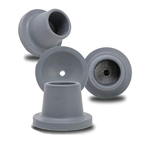 Replacement Feet for Shower Chair Bath Seat, shower stools and transfer bench, non-skid Shower Bench and Tub Transfer Benches Rubber Suction Cup Feet, Metal Insert Reinforced(Pack of 4) (1" I.D, Grey)